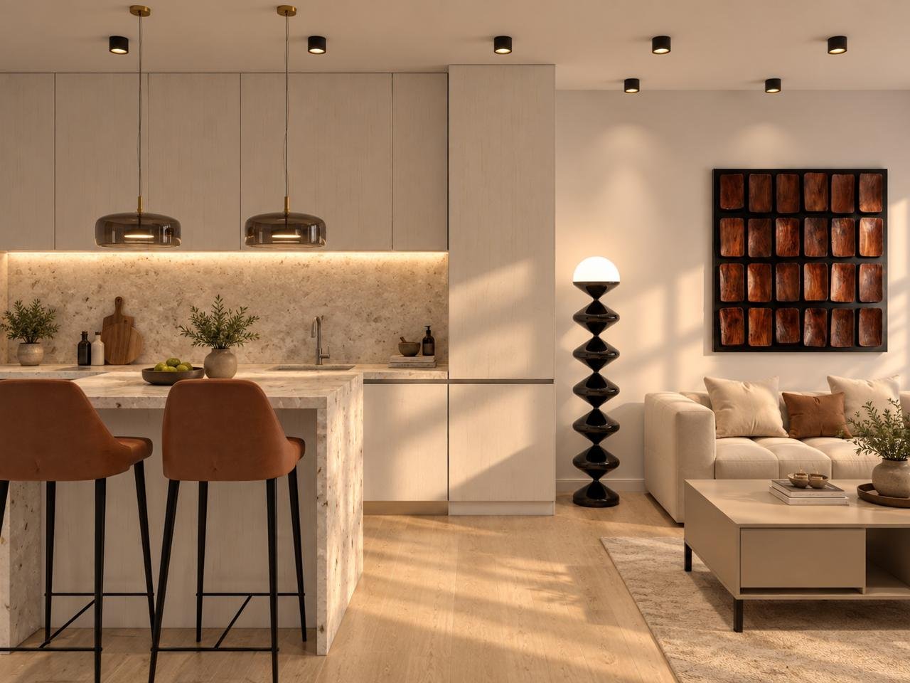 GLYFADA MAISON RESIDENCES, Kitchen and living area
